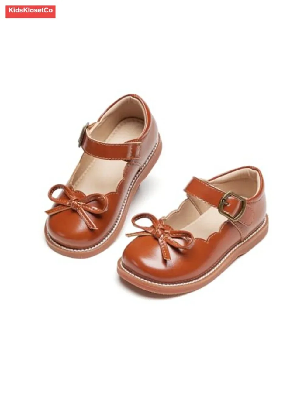 Girls Oxford Flats Mary Jane T-Strap School Uniform Party Shoes Hook & Loop